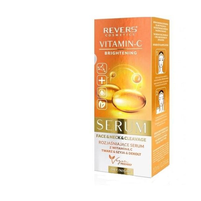 Ser iluminator pentru fata, gat si decolteu, cu Vitamina C si Mango, Revers, 10ml