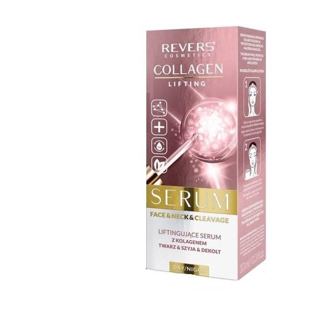 Ser pentru fata, gat si decolteu cu Colagen, cu efect de lifting, Revers, 10ml
