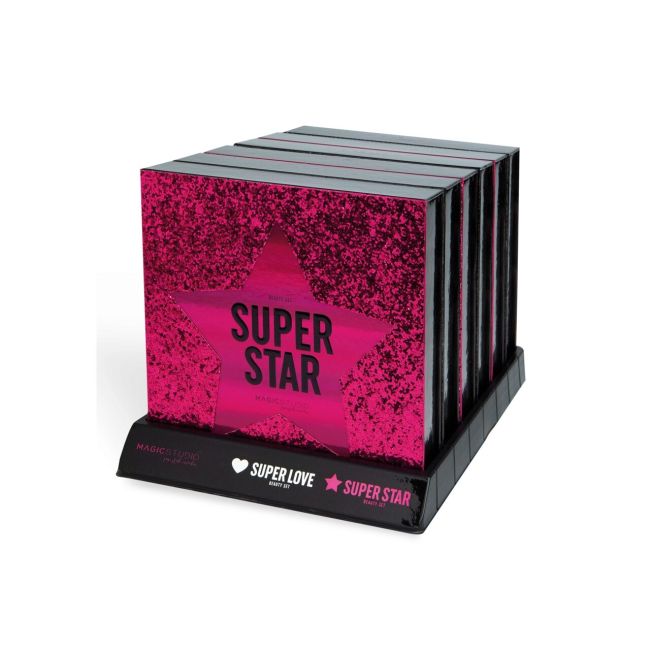 Set 10 piese ruj, ruj lichid, farduri de pleoape si accesorii Super Star, Magic Studio