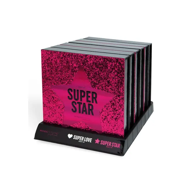 Set 10 piese ruj, ruj lichid, farduri de pleoape si accesorii Super Star, Magic Studio