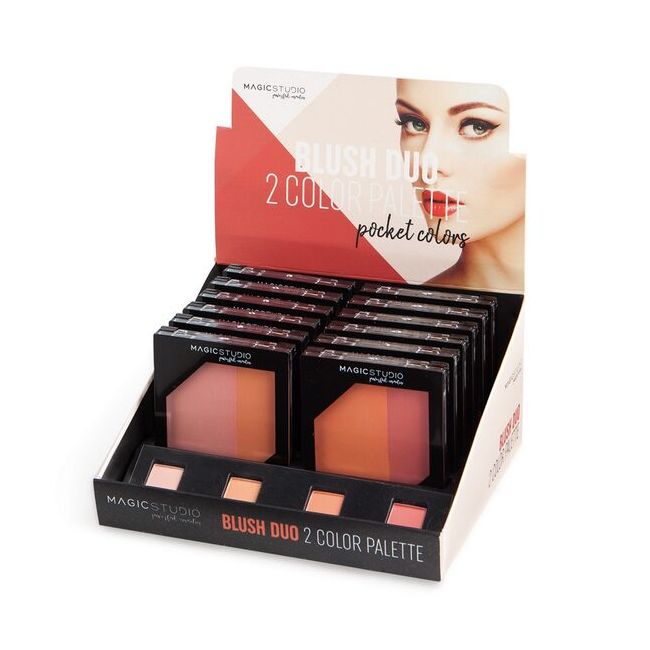 Set 12 bucati Fard de obraz Duo, Pocket Colors, Magic Studio, 10 g