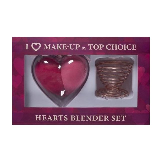 Set 2 bureti machiaj inima cu suport cadou Top Choice 38310