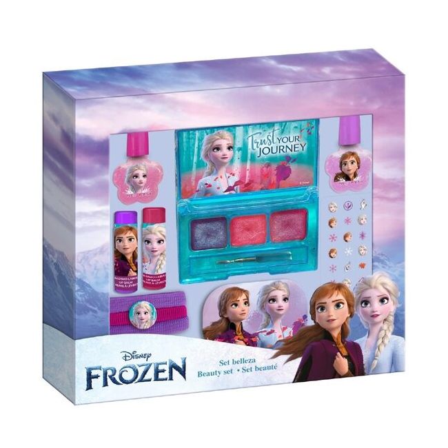 Set de machiaj pentru fetite, cu farduri, lacuri de unghii si decoratiuni, Frozen