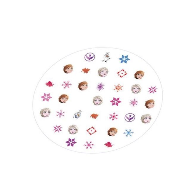 Set manichiura pentru fetite, cu 3 lacuri de unghii si modele de lipit pe unghii, Frozen