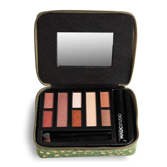 Trusa de machiaj tip portofel cu  8 farduri de pleoape si o 1 mascara, Savannah Soul Medium Wallet, Magic Studio