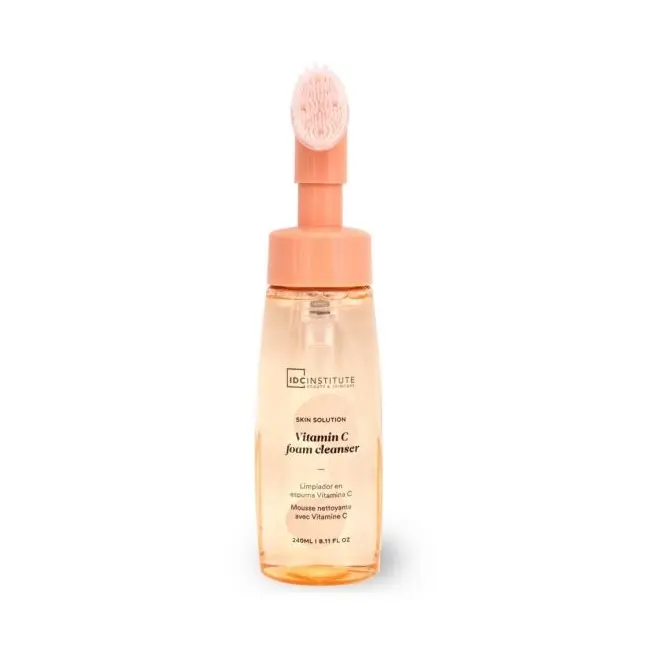 Demachiant spuma cu vitamina C si perie exfoliere IDC Institute 68110, 240 ml