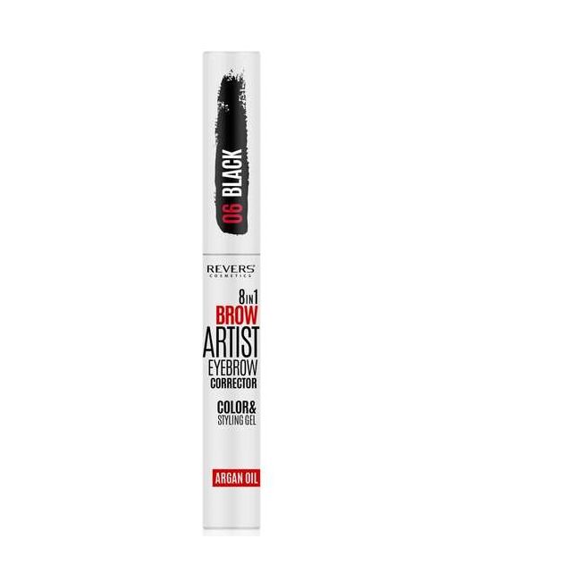 Gel styling corector sprancene 8 in 1 Brow Artist Revers 06, negru, 7 ml