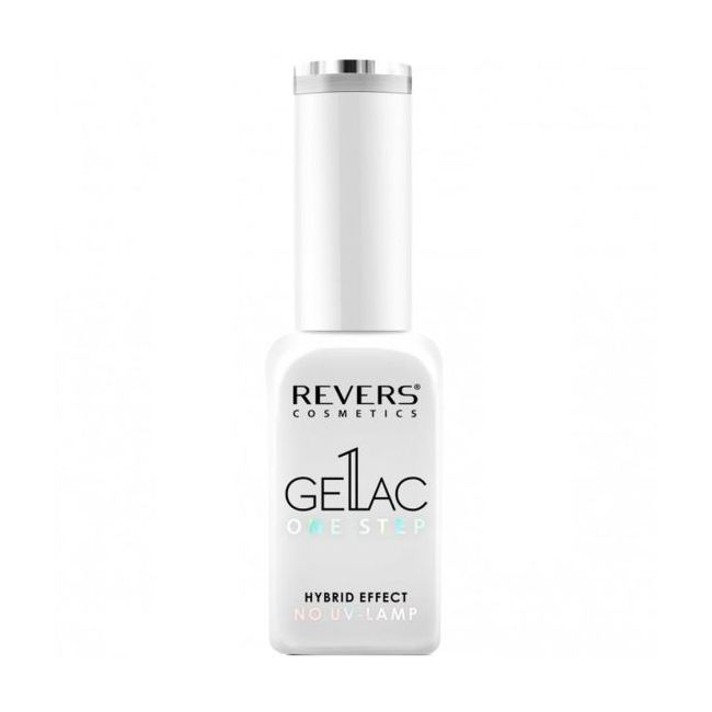Lac de unghii Gellac 1 Step, Hybrid Effect, Non UV, Revers, 01 Alb mat, 10 ml