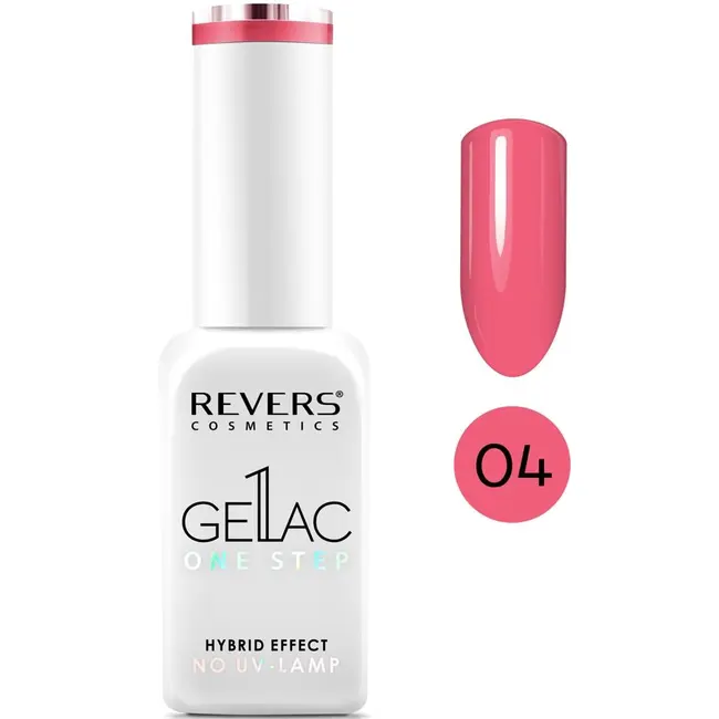 Lac de unghii Gellac 1 Step, Hybrid Effect, Non UV, Revers, 04 corai, 10 ml