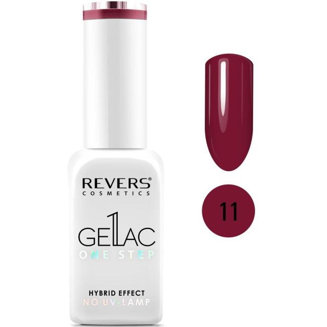Lac de unghii Gellac 1 Step, Hybrid Effect, Non UV, Revers, 11 Grena, 10 ml