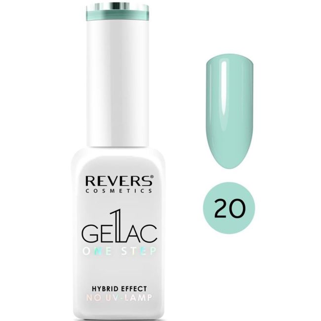 Lac de unghii Gellac 1 Step, Hybrid Effect, Non UV, Revers, 20 Green Mint, 10 ml