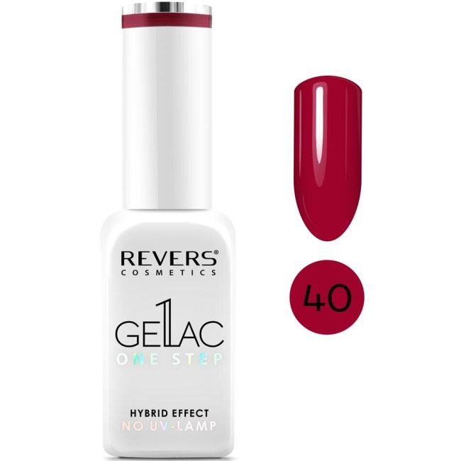 Lac de unghii Gellac 1 Step, Hybrid Effect, Non UV, Revers, 40 Visiniu, 10 ml