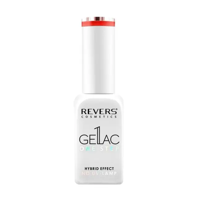 Lac de unghii Gellac 1 Step, Hybrid Effect, Non UV, Revers, 54  Corai Neon, 10 ml