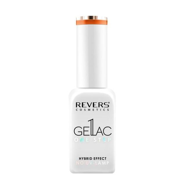 Lac de unghii Gellac 1 Step, Hybrid Effect, Non UV, Revers, 55 Portocaliu Neon, 10 ml