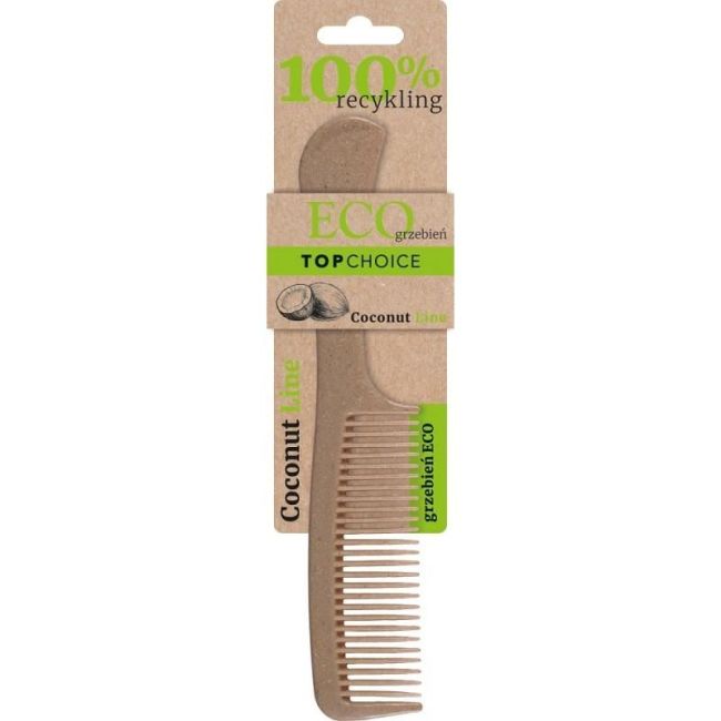 Pieptan cu maner, din fibra de cocos 100% reciclabil Top Choice 60588, 21 cm