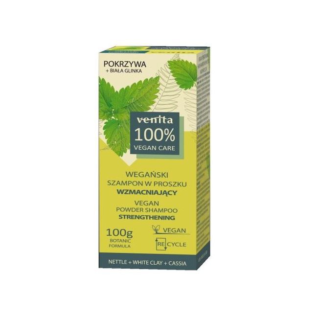 Sampon pudra fortifiant cu extract de urzica, argila alba  si cassia  Venita, 100 g