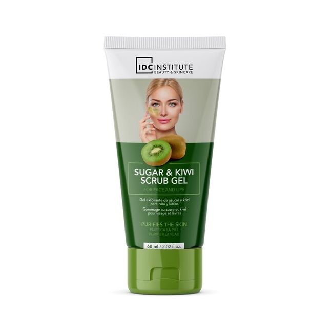 Scrub gel pe baza de zahar si kiwi pentru fata si buze IDC Institute 7702, 60 ml
