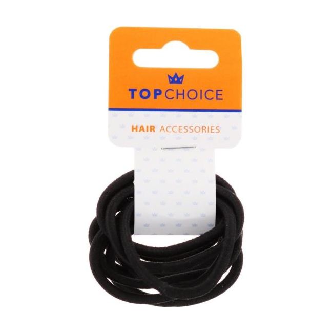 Set 10 elastice de par "Elegant Black, Top Choice TC66214
