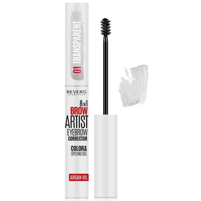 Set 12 bucati Gel styling corector sprancene 8 in 1 Brow Artist Revers, 7 ml