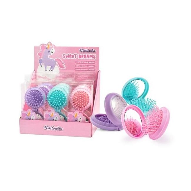 Set 12 perii de par pentru copii pliabile cu oglinda si joc labirint Martinelia 3015w