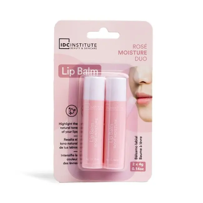Set 2 balsam de buze cu hidratare intensa Moisture Rose Duo IDC Institute 42102, 2x4 g