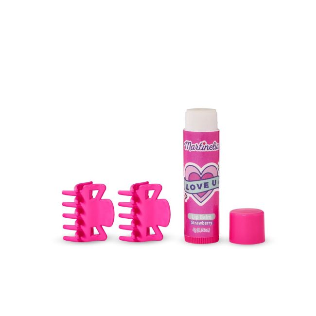 Set 24 bucati Pachet balsam de buze si 2 agrafe asortate Crush Martinelia 11101, 4 g