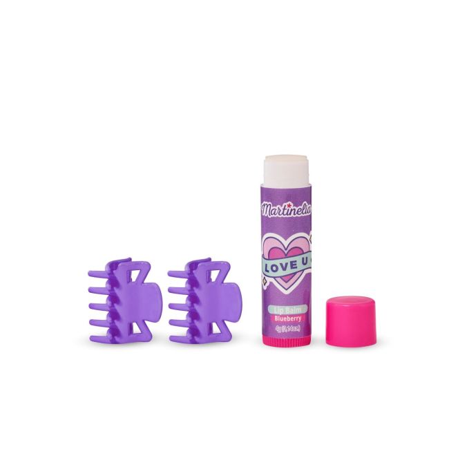Set 24 bucati Pachet balsam de buze si 2 agrafe asortate Crush Martinelia 11101, 4 g