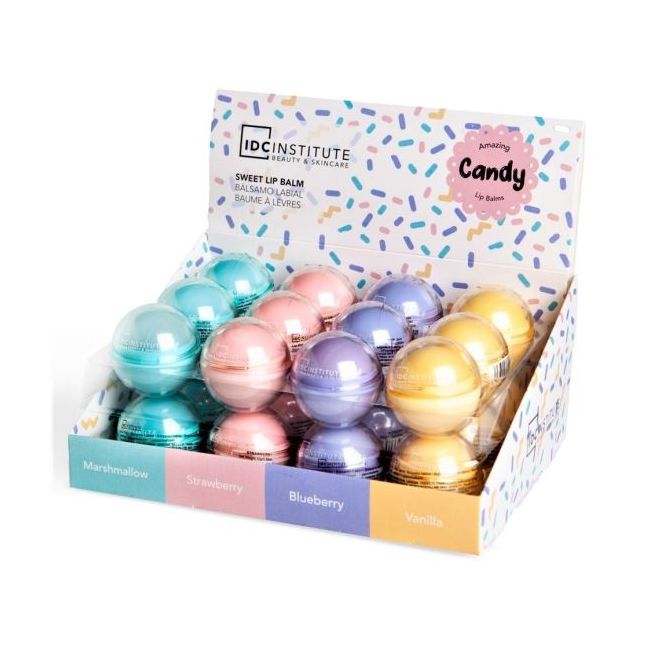 Set 24 bucati balsam de buze cu aroma Candy Egg IDC Institute 30133, 10 g