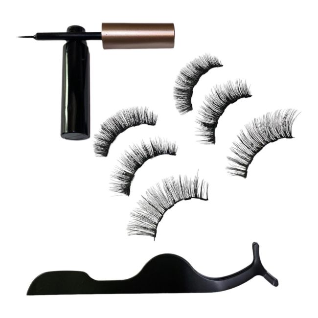 Set 3 perechi de Gene False Magnetice 3D, Black B, profesionale, cu 5 magneti, Tus magnetic si aplicator