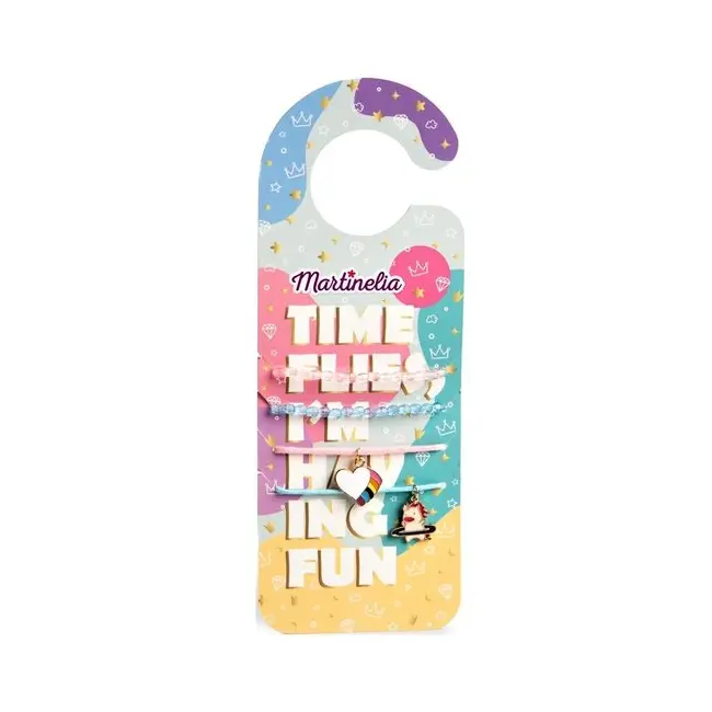 Set 4 bratari pentru fetite Time flies I'm having fun Martinelia 8901B