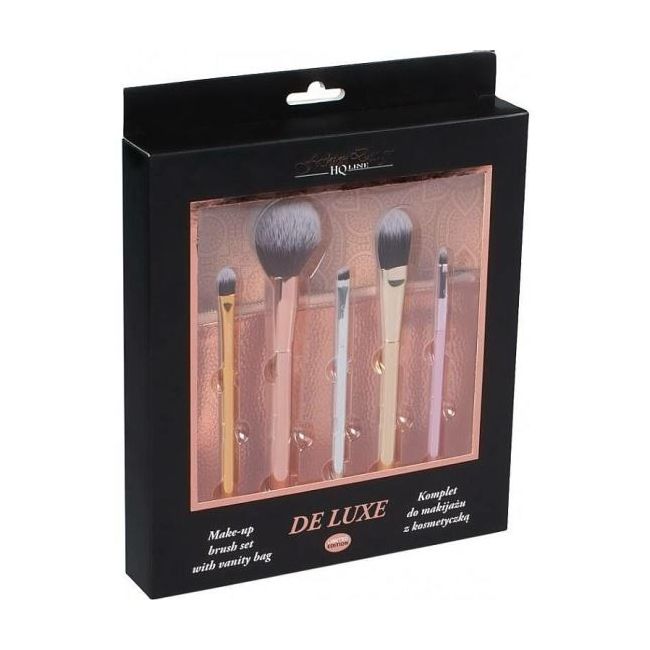 Set 5 pensule machiaj si gentuta depozitare De Luxe Top Choice 38297