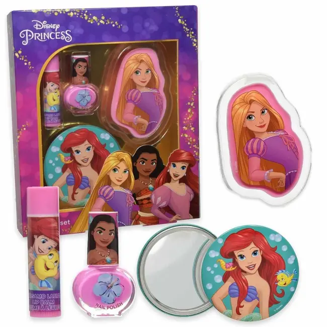 Set accesorii machiaj si unghii cu oglinda inclusa Disney Princess 1675