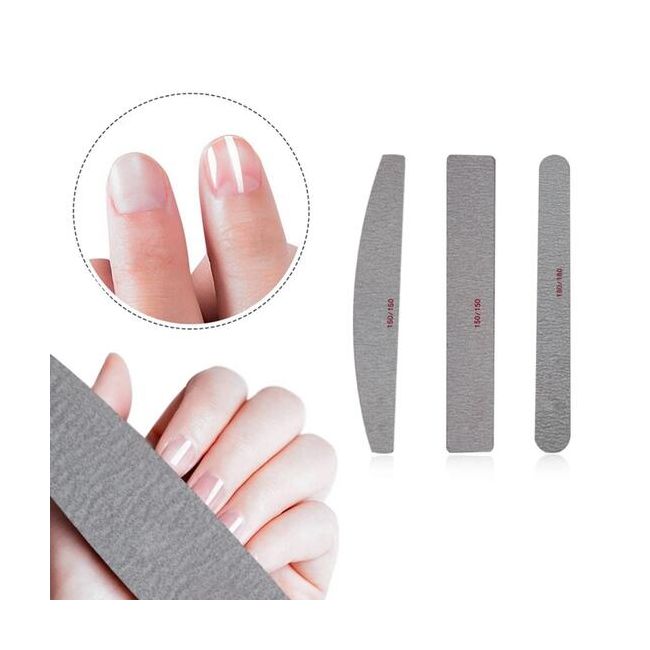 Set de 12 pile abrazive de unghii, abrazivitate diferita, Chique