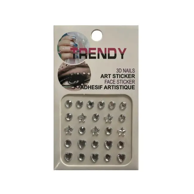 Strassuri autoadezive pentru machiaj Clear Shapes, pentru fata, corp, unghii, Chique