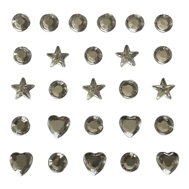 Strassuri autoadezive pentru machiaj Clear Shapes, pentru fata, corp, unghii, Chique