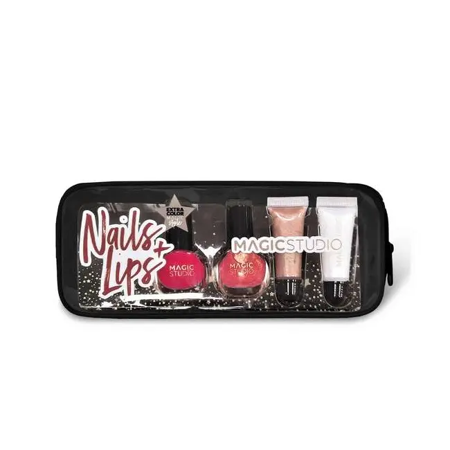 Trusa 2 lacuri de unghii si 2 balsam de buze Colorful Nail & Lips Magic Studio 11974