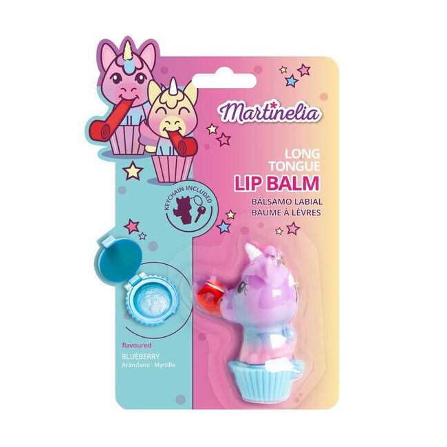 Balsam de buze cu aroma de afine Unicorn Tongue, pentru copii, Martinelia, 79001BLC