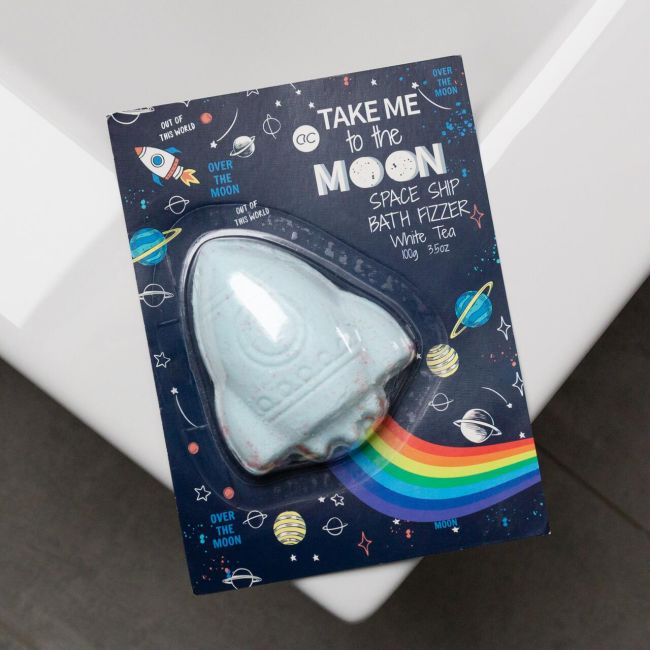 Bomba efervescenta de baie pentru copii Take me to the Moon Rainbow Trail Effect, Accentra, 355871, 100g