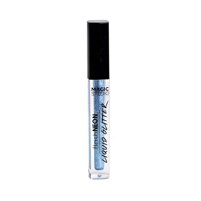 Fard de pleoape Neon Liquid Glitter Magic Studio 32009, 5 ml, albastru