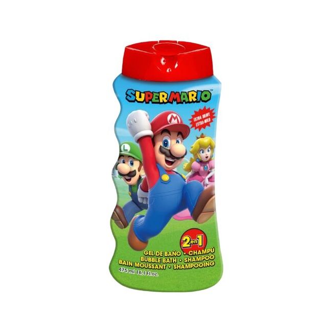 Gel de dus si sampon 2 in 1, Super Mario, Copii, 475 ml