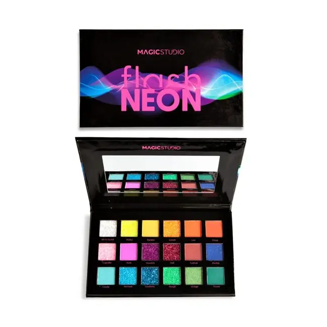 Paleta 18 farduri de pleoape Flash Neon Shadow, Magic Studio, 24500