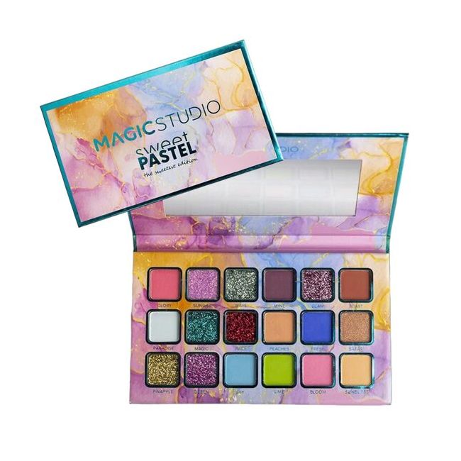 Paleta fard de pleoape Sweet Pastel Magic Studio 26020, 18 culori