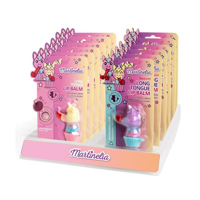 Set 12 bucati Balsam de buze Unicorn Tongue, pentru copii, Martinelia, 79001BL