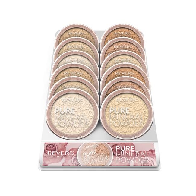 Set 12 bucati Pudra pentru fata, Compacta, Mineral Pure, Revers, 12 g