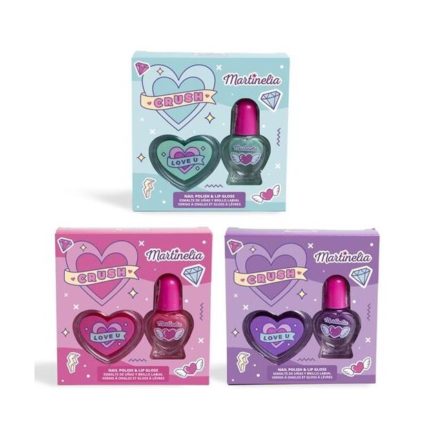 Set 12 de pachete cu gloss de buze si lac de unghii Crush Nail Duo, Martinelia, 82500