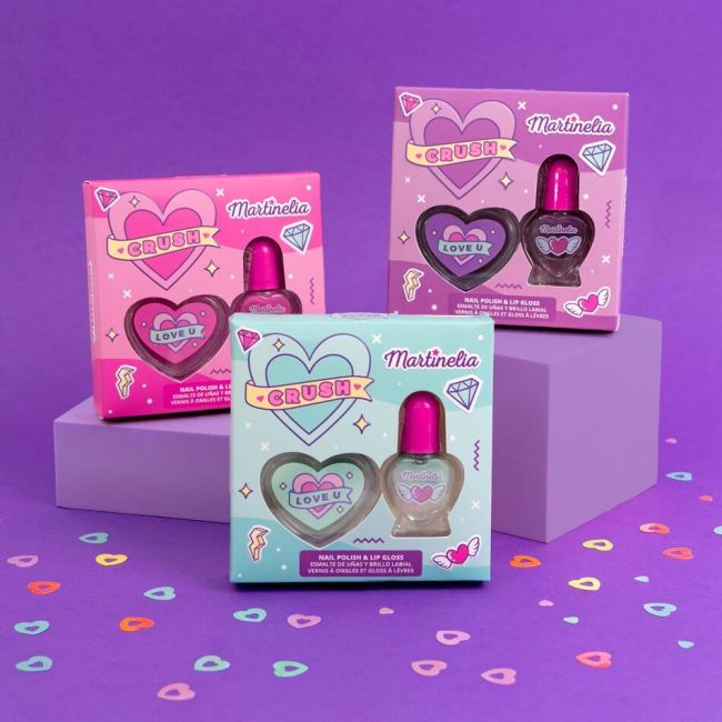 Set 12 de pachete cu gloss de buze si lac de unghii Crush Nail Duo, Martinelia, 82500