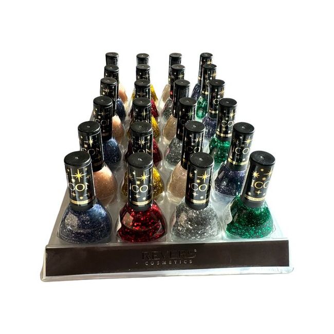 Set 24 bucati lac de unghii Icon Glitter, Revers