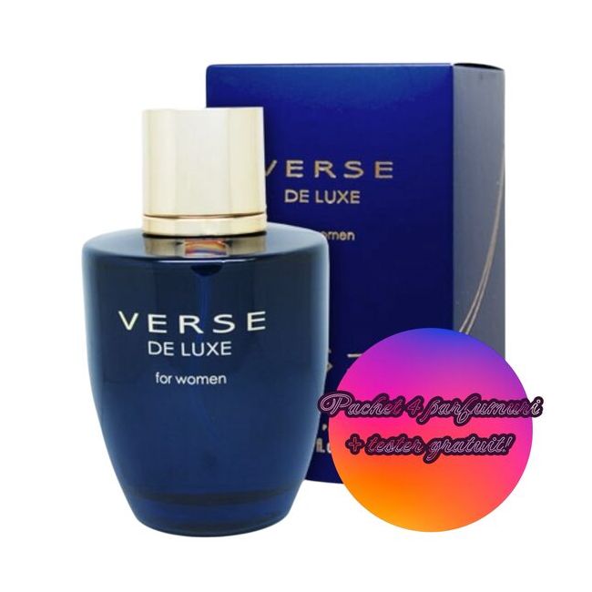 Set 4 Apa de Parfum Cote d'Azur Verse de Luxe, Femei, 100 ml + Tester GRATUIT
