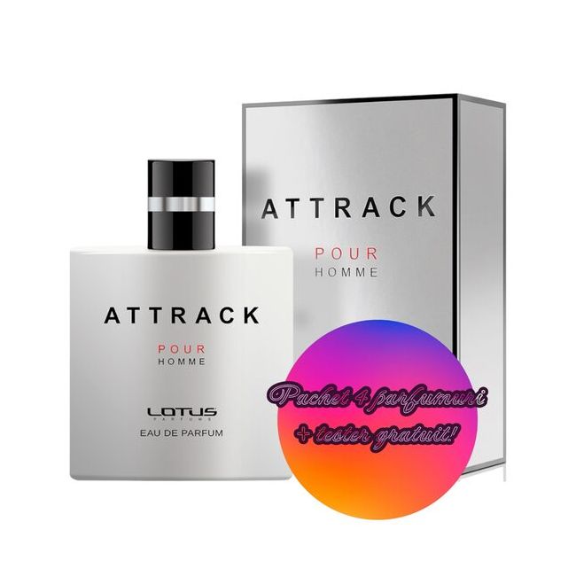 Set 4 Apa de parfum Attrack Sport, Revers, Barbati, 100ml + Tester 100 ml GRATUIT
