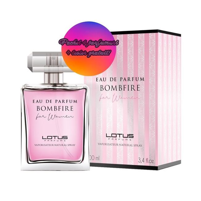 Set 4 Apa de parfum Bombfire, Revers, pentru femei, 100 ml + Tester 100 ml GRATUIT